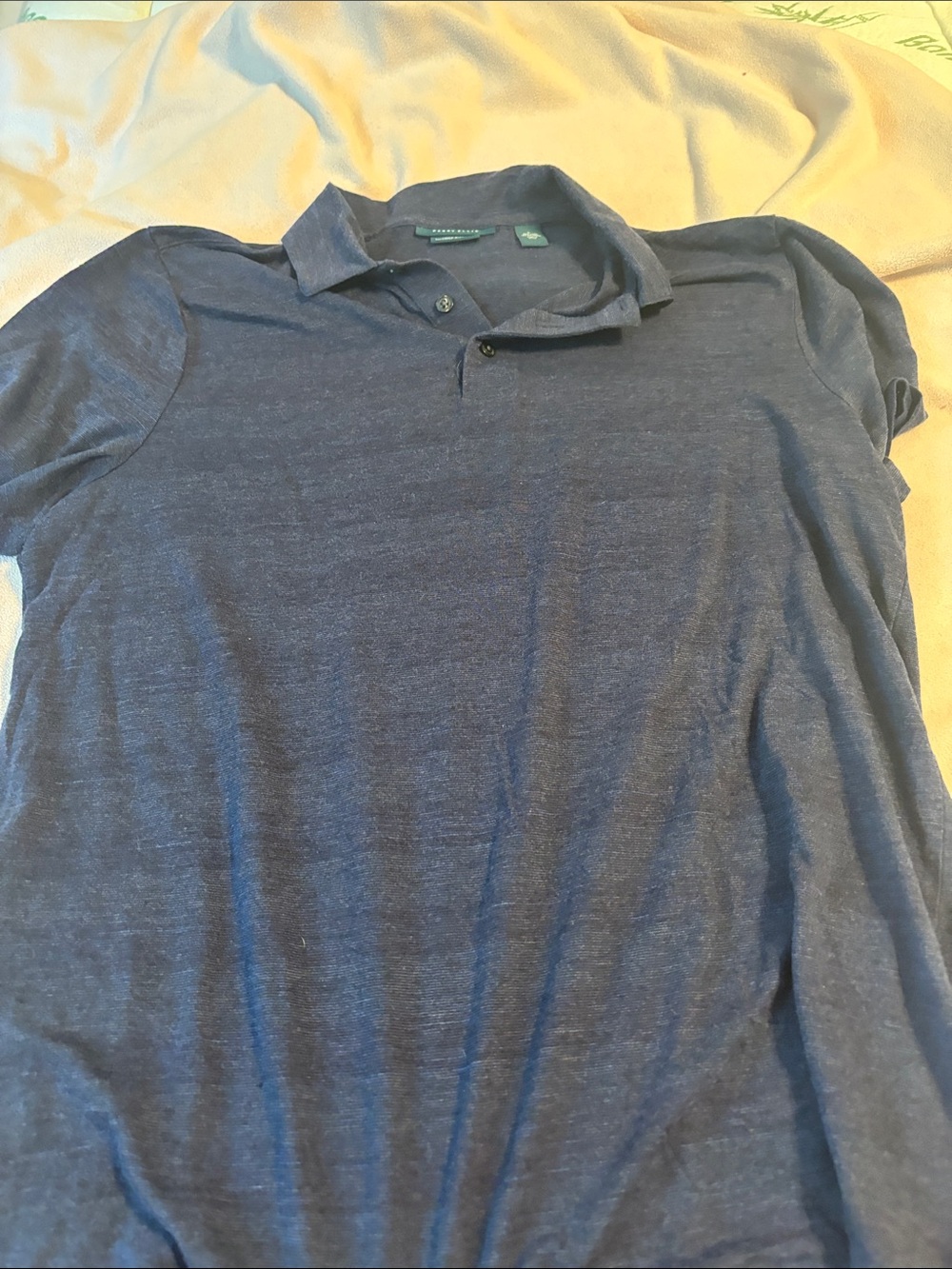 Perry Ellis Heathered Navy Blue Polo